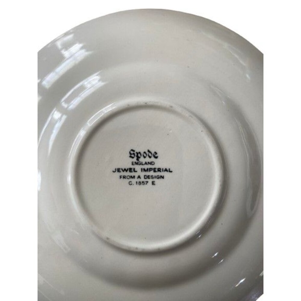 Rare Vintage Spode England Saucers Set of 2 Jewel Imperial From A Design Marked - Picture 3 of 8